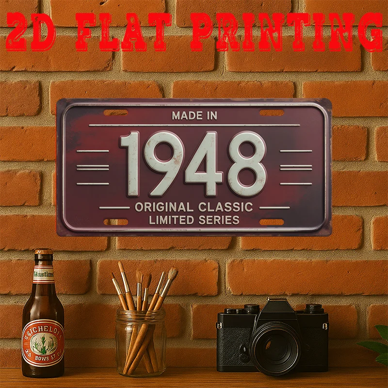 2D Flat - [2D Flat] 1pc Vintage Metal Sign | 1948 Number Sign, 11.8 inches * 5.9 inches, 2D Flat Print, Aluminum, Wall Art, Comm