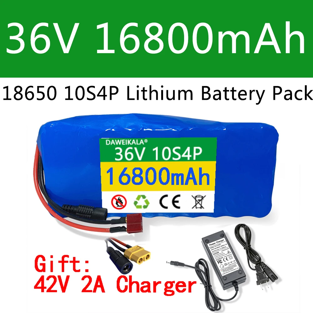 

36V Battery 18650 Lithium battery pack electric bike battery 16800mAh high capacity scooter electric rechargeable battery