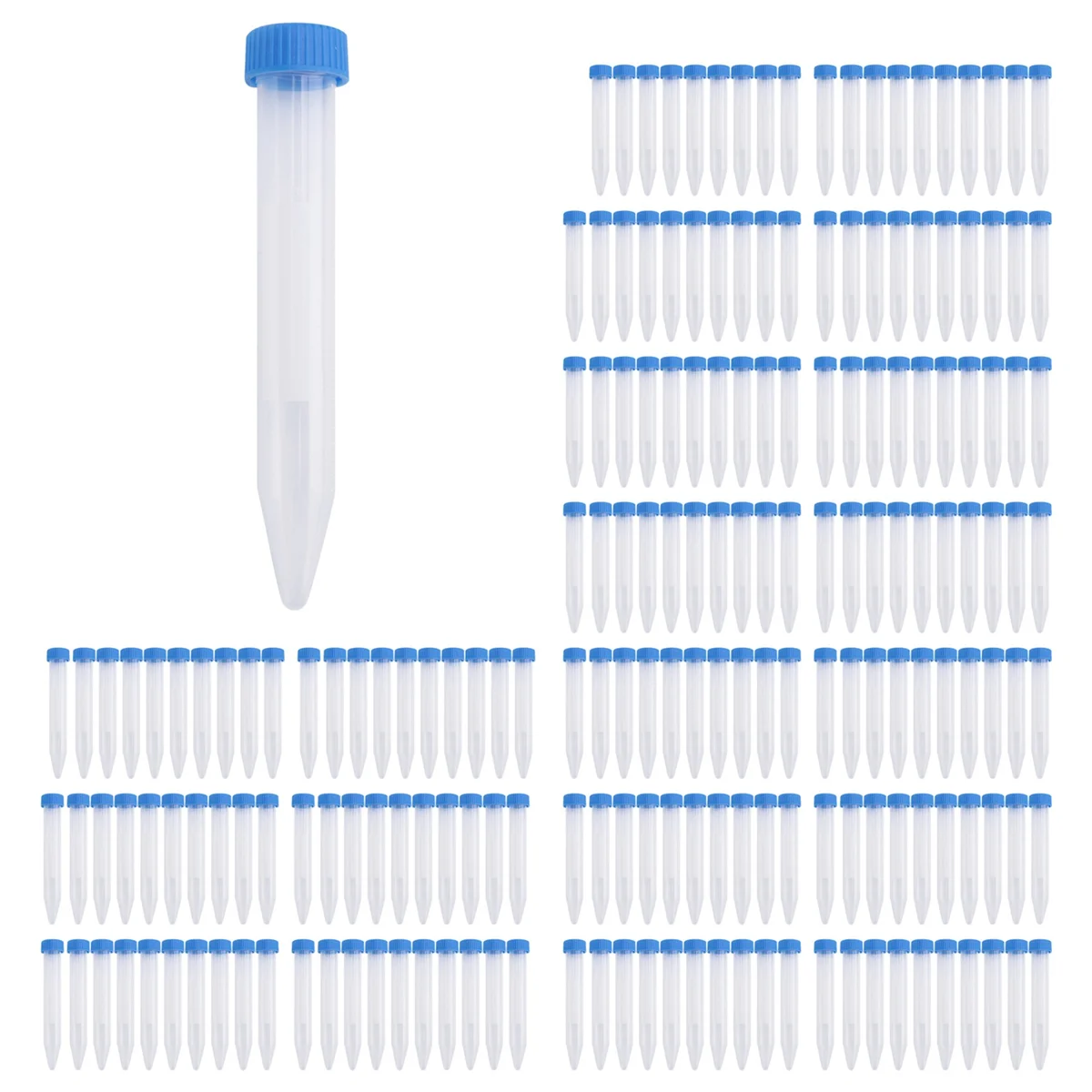 200 Pack Conical Centrifuge Tubes 15Ml, Sterile Plastic Test Tubes with Screw Caps, Polypropylene Conical Container