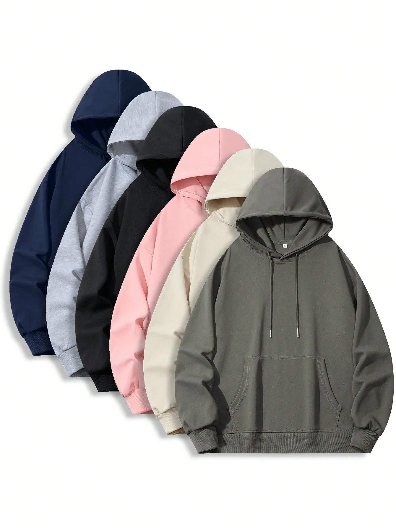 

Мужская толстовка свободного кроя с капюшоном из плотной ткани для повседневной носки осенью и зимой