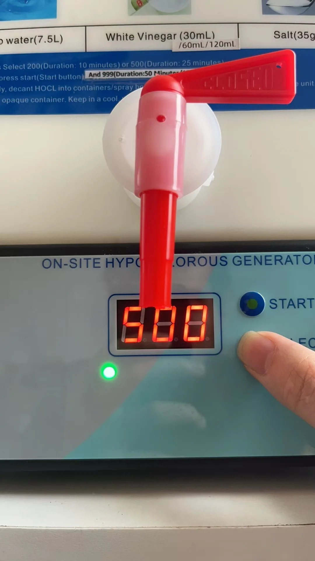 Système de production d'acide hypochloreux pH5.5-6.5 Distributeur HOCL 200PPM et 500PPm