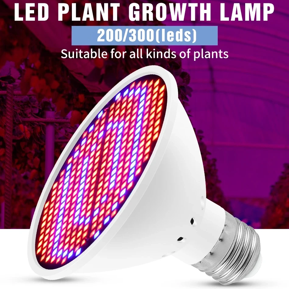 planta de espectro completo crescer lampada estufa uv phyto mudas internas crescimento de flores 300leds e27 85265v 01