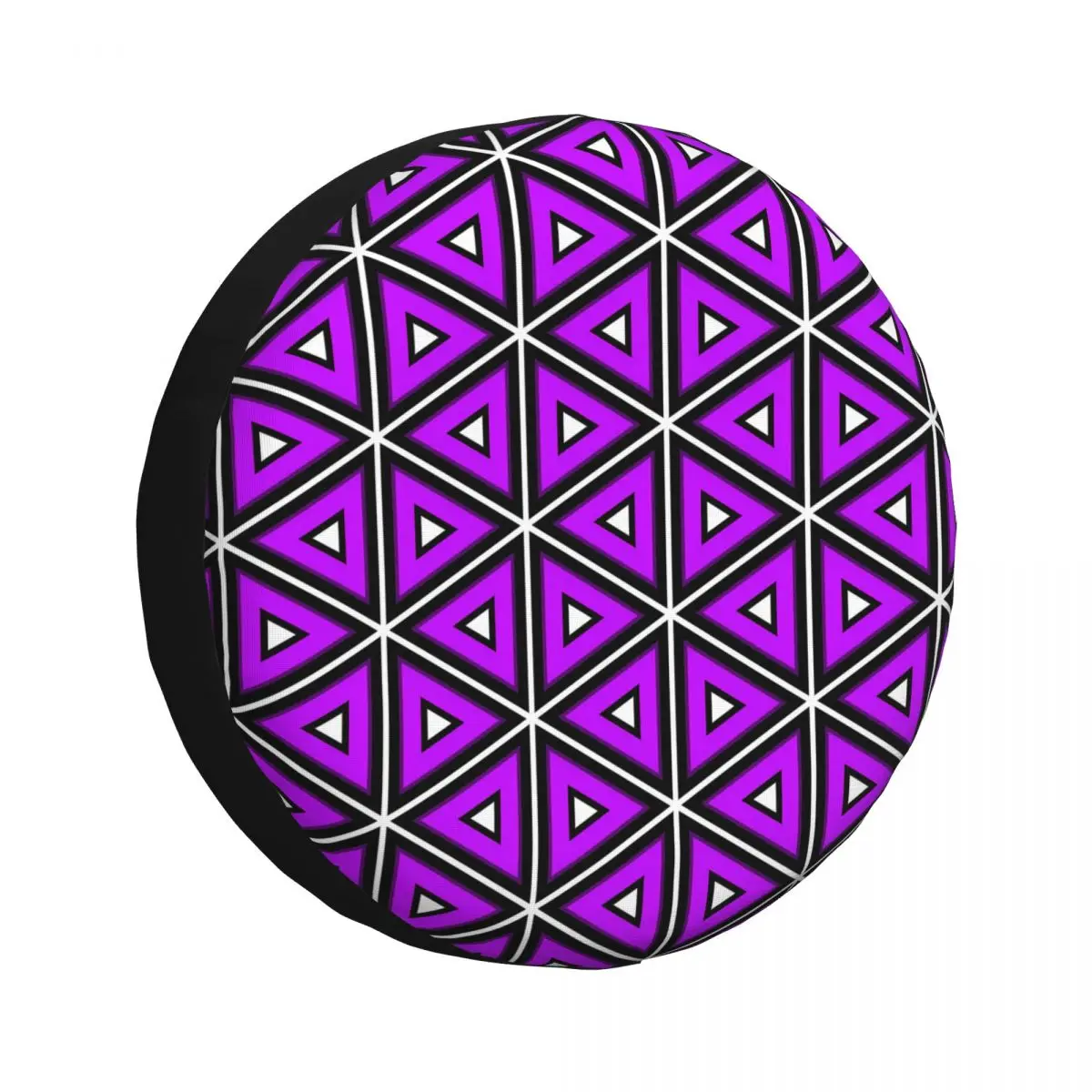 Triangles Lines Pattern Purple Spare Tire Cover for Jeep Pajero SUV RV Car Wheel Protectors Accessories 14