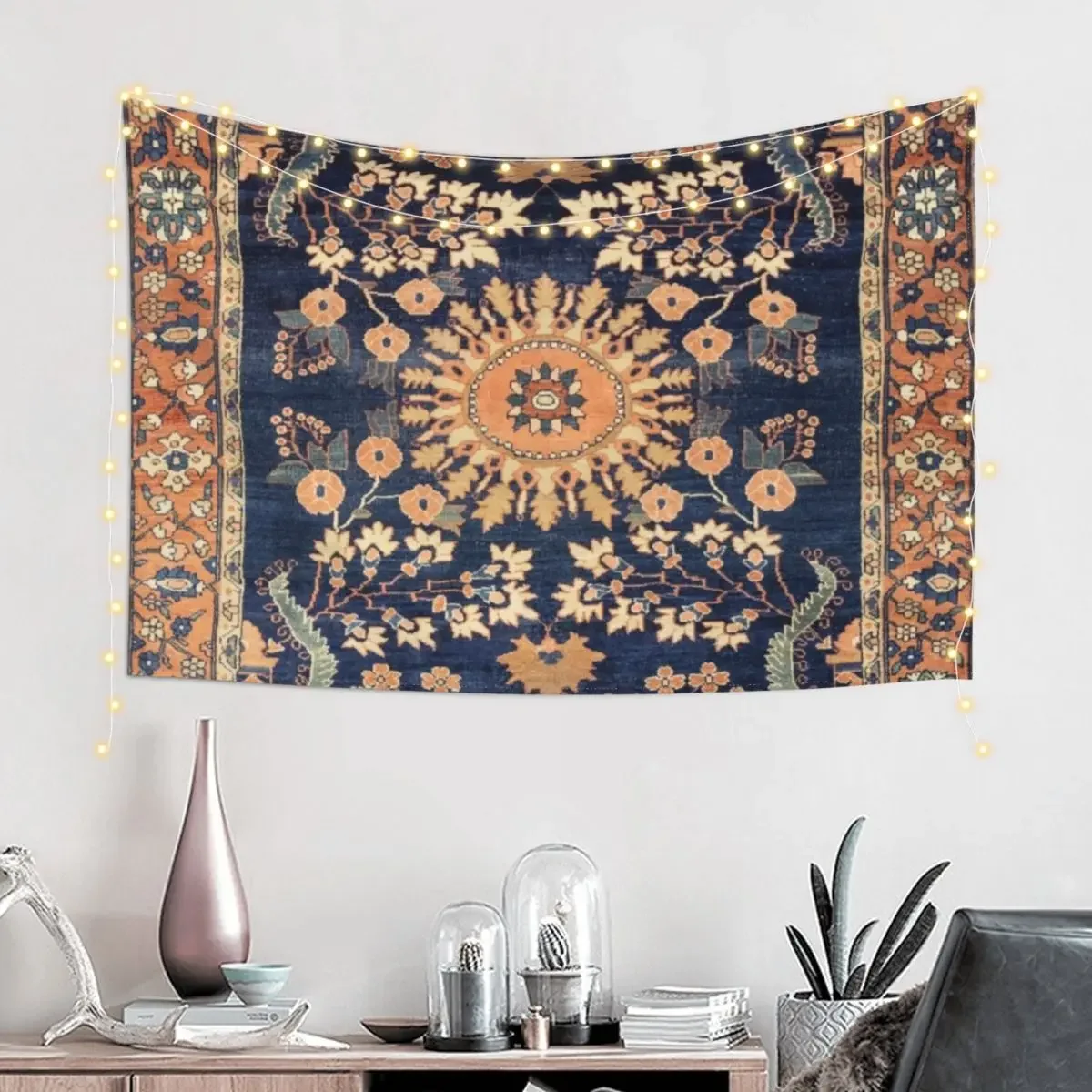 Sarouk Persian Floral Rug Print Tapestry Living Room Decoration Wallpaper Bedroom Christmas Decoration Tapestry