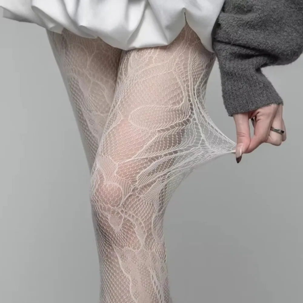 Sexy Openwork Floral Jacquard Stockings Stretch Mesh Breathable Comfortable Lace Tights Fishnet Pantyhose Fashionable Wear