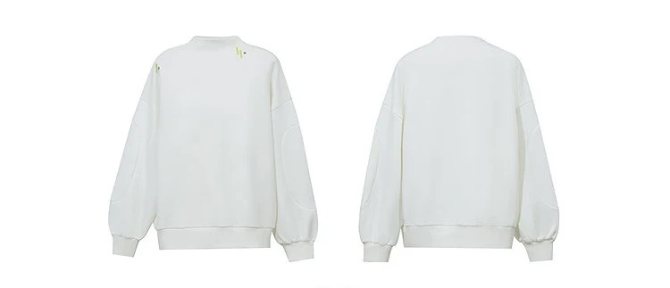 Amii Women's Oversized Pullover Hoodie Embroidered Drop Shoulder Casual Business Mock Neck Top Autumn Hoodies for Women 12623123