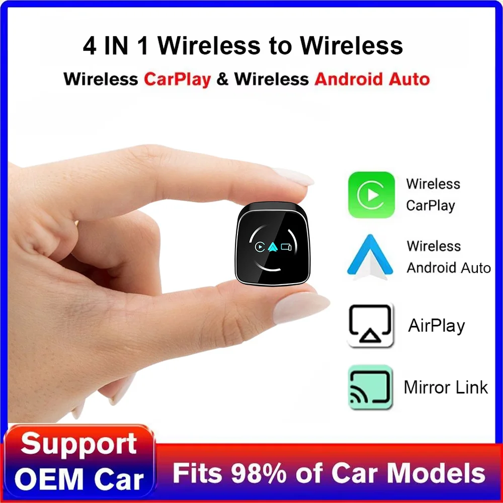 

4in1 Wireless CarPlay Adapter for Apple Mirror Link Android Auto Smart Box Car Intelligent Systems For Car With Wired CarPlay