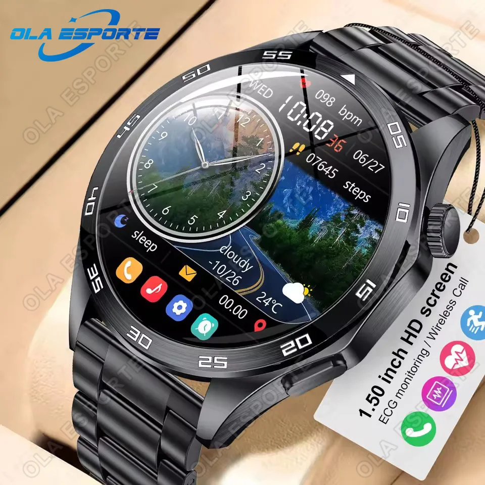 Smartwatch 5 Pro GPS Smartwatch für Herren 360*360 AMOLED-Bildschirm Herzfrequenzmesser Bluetooth-Anruf IP67 Wasserdicht Herren-Smartwatch HW12