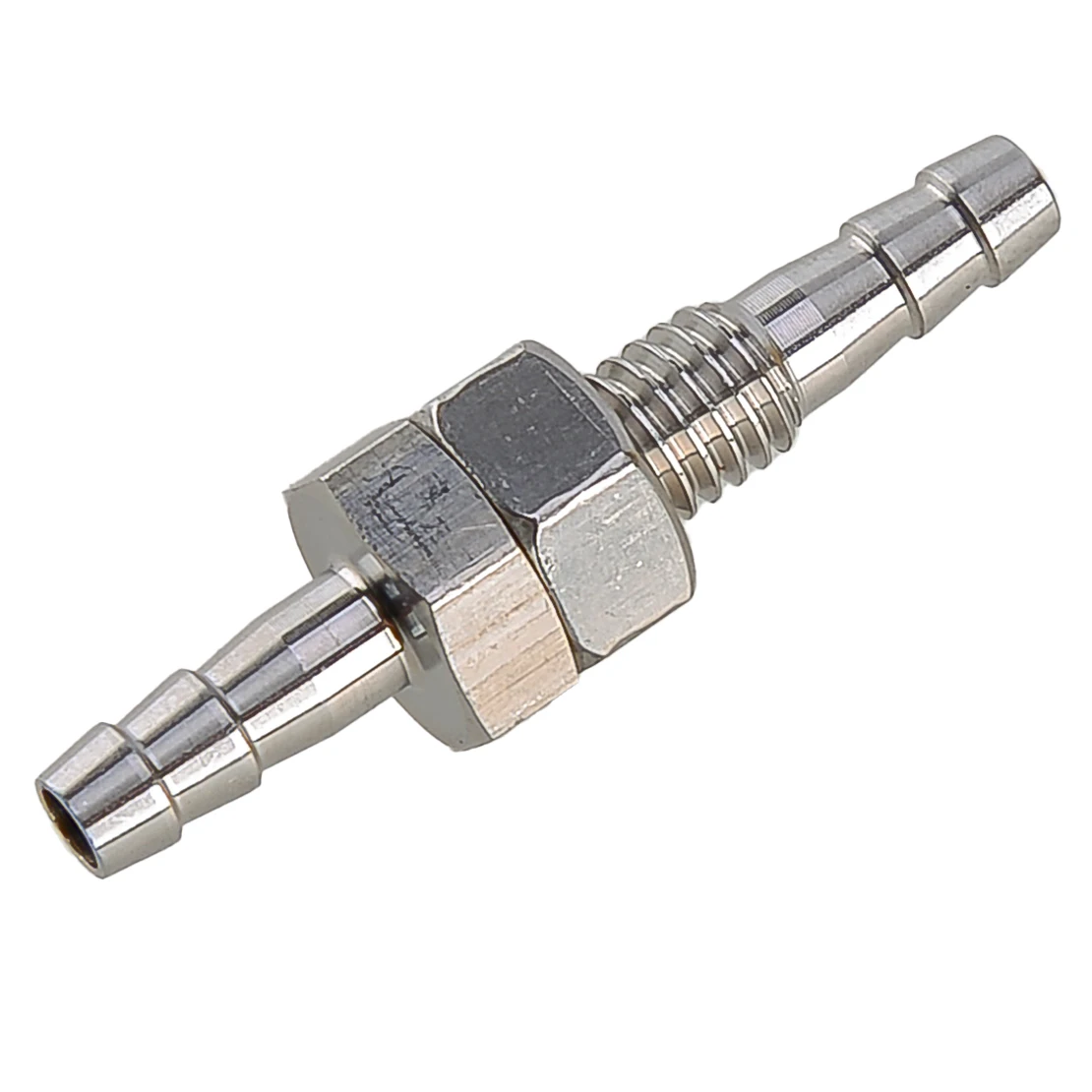 Adaptador de conector de tubo de lengüeta de manguera de mampara recta de 1/8 "en 4mm, acero inoxidable plateado