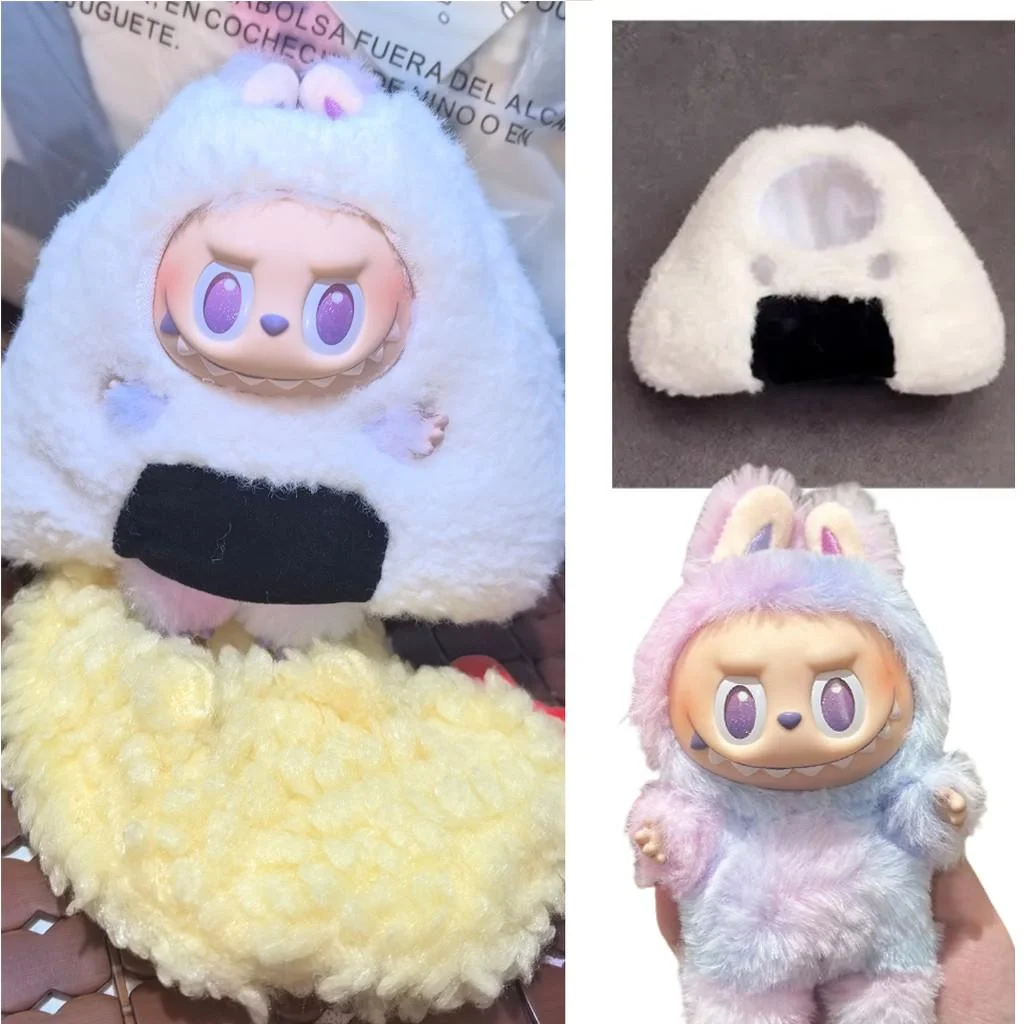 Traje de tienda de conveniencia para Ropa de la serie Labubu Big Into Energy para Ropa de 15/17cm Ropa Labubu Onigiri maíz camarones fritos