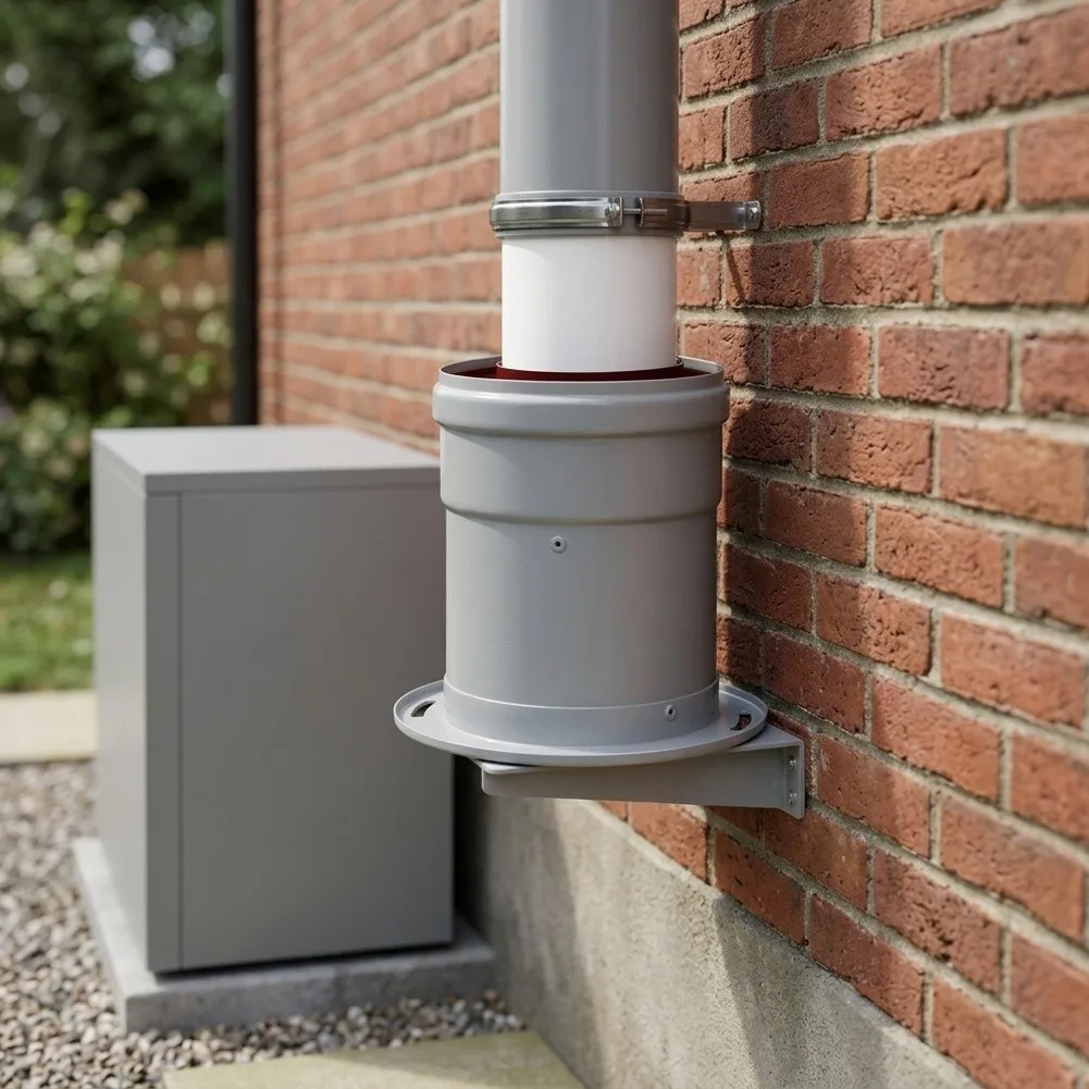 Heating Boiler For Exhaust Pipe Elbow Vertical Flue Tray 14/7/5.5/15cm Aluminum PP Plastic Galvanized Steel Build