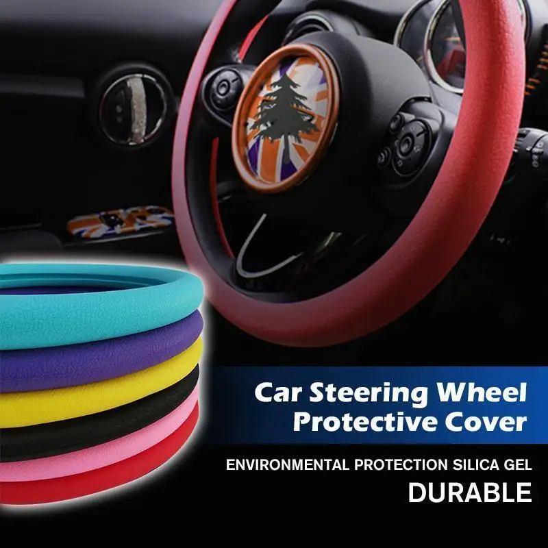 

Car Steering Wheel Protective Cover Auto Spare Cover Parts Cars Protective Non-slip Silicone Steering Wheel Cover