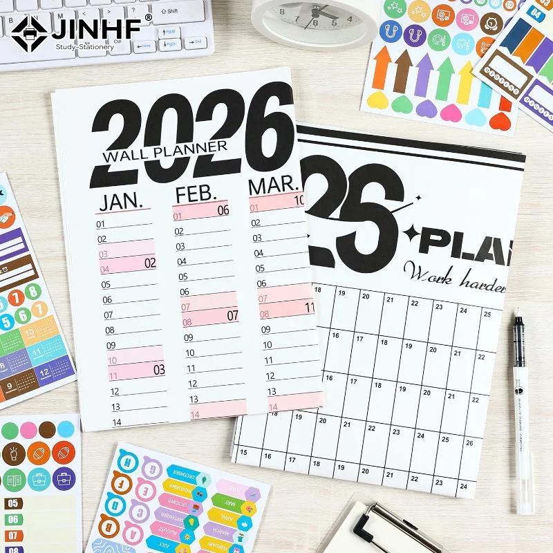 

Настенный календарь на 2026 год, один график, ежегодный настенный календарь, пустой пояс, ежедневник, простое украшение комнаты