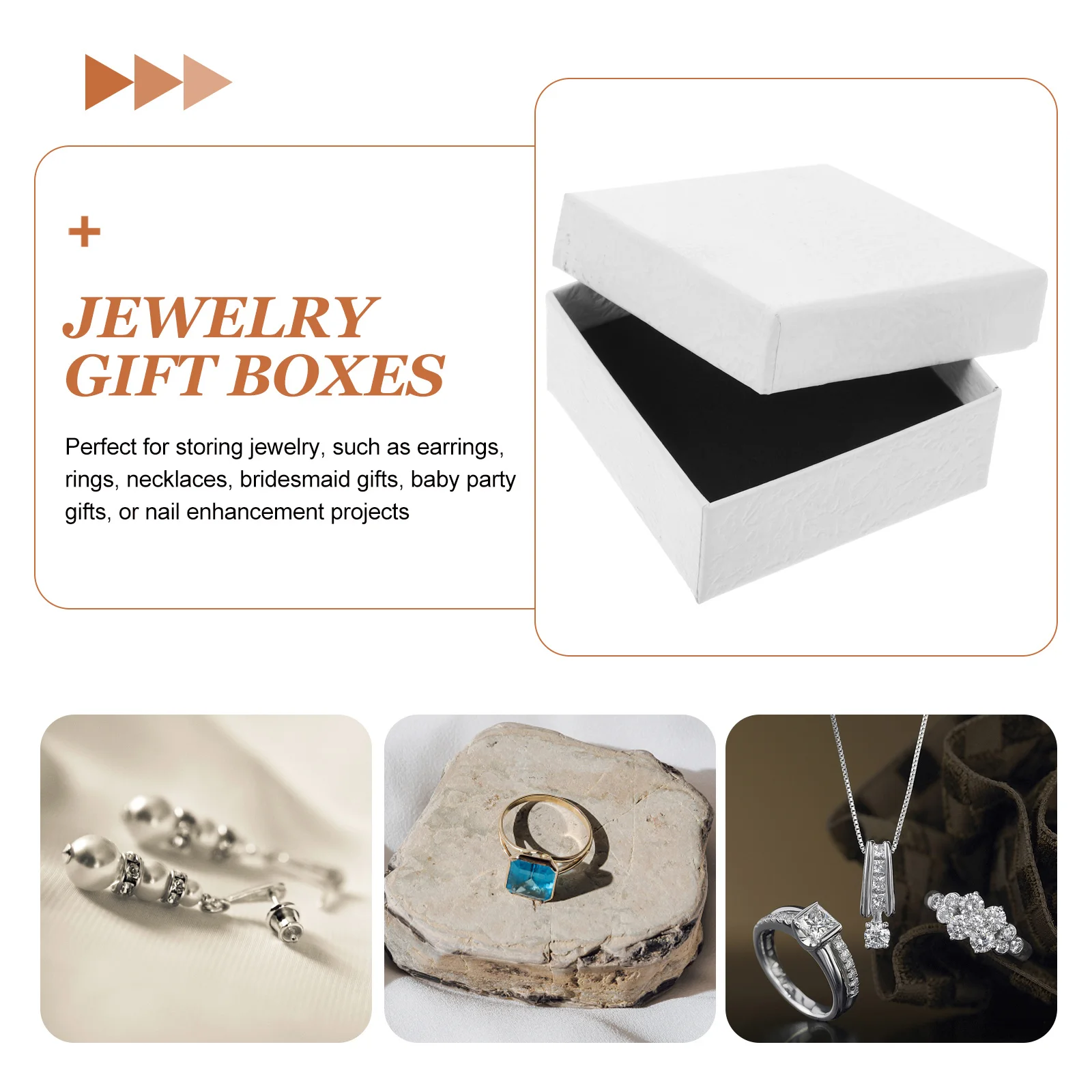 

Small Jewelry Boxes for Gifts 12pcs Necklace Boxes Jewelry Gift Packaging Earring Storage Reusable Gift Box Bulk