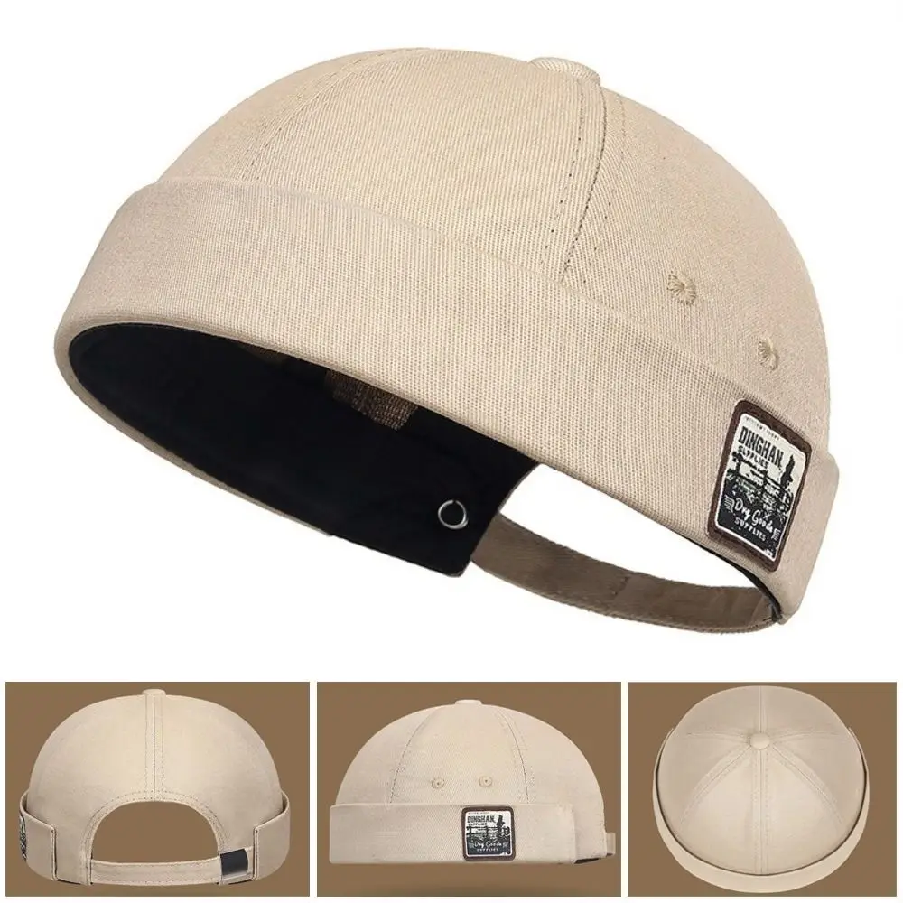 Modische verstellbare Beanie-Mütze aus Baumwolle, einfarbig, Hip-Hop-Kappe, Sonnenschutzmütze, Damen-Hüte und -Kappen – Detail 4