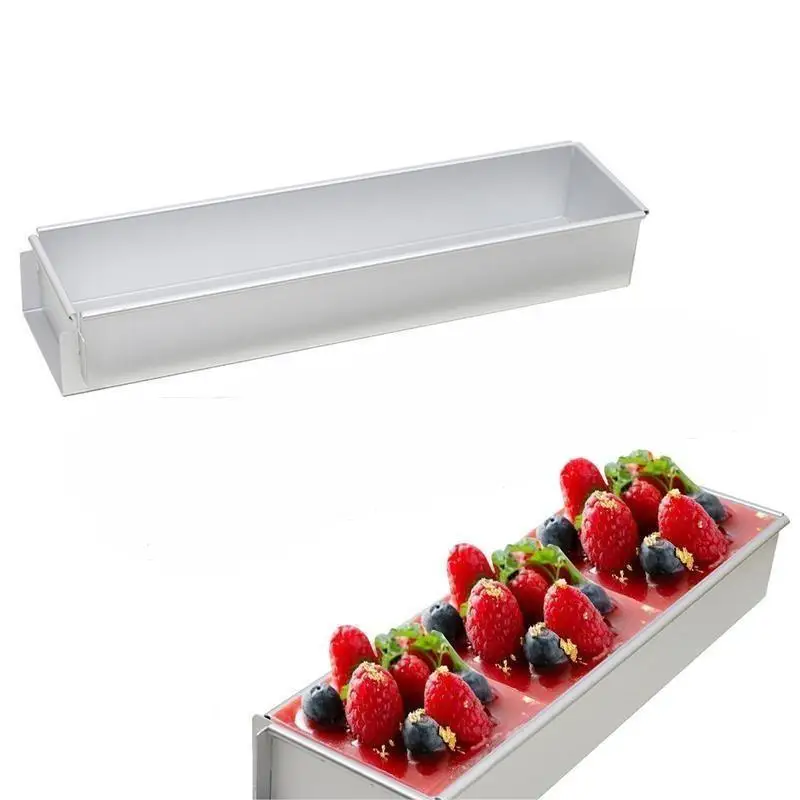 Rectangular Thick Open Cheesecake Pan Aluminum Open Mousse Cake Mold Rectangular Thickened Tiramisu Cake Fixed Mold