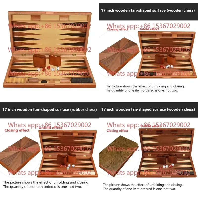 17 Inch Wooden Backgammon Set Classic Board Game for Tabletop Entertainment Family Fun Party Gift High Quality Craftsmanship