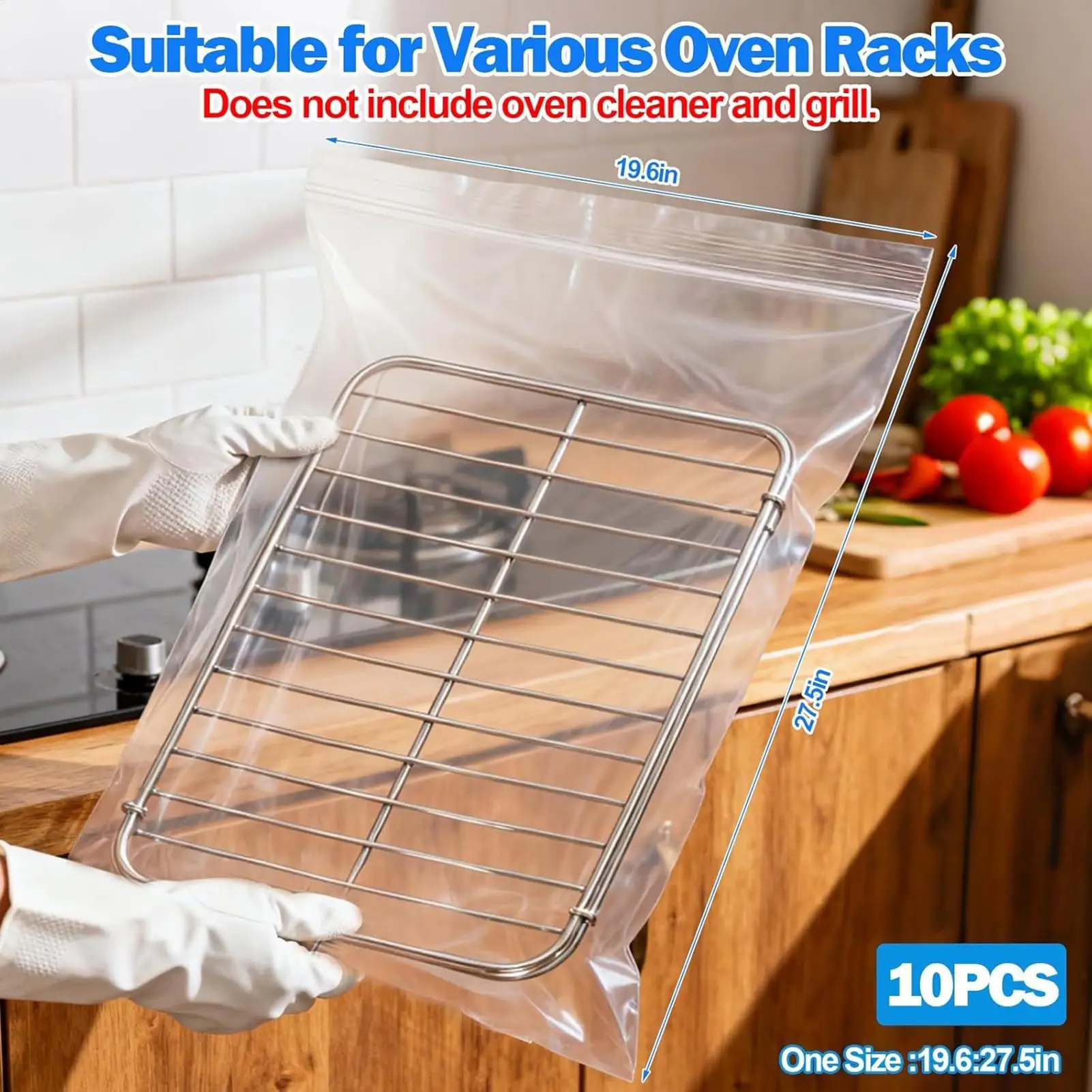 Sacos de Limpeza para Grelhas de Forno 10 Peças, Sacos de Cozinha Resistentes ao Calor para Assar Peru, Forro para Panela de Cozimento Lento, Acessórios de Cozinha para Assar
