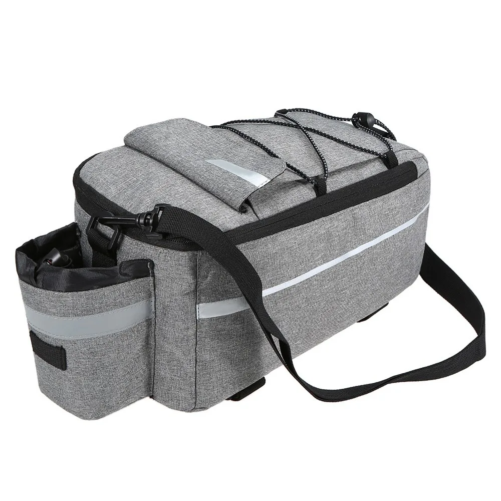 

Insulated Bicycle Rear Rack Bag with Reflective Stripes Waterpoof Bike Pannier Bag Big Capacity Multifunctional Bike Trunk Bag