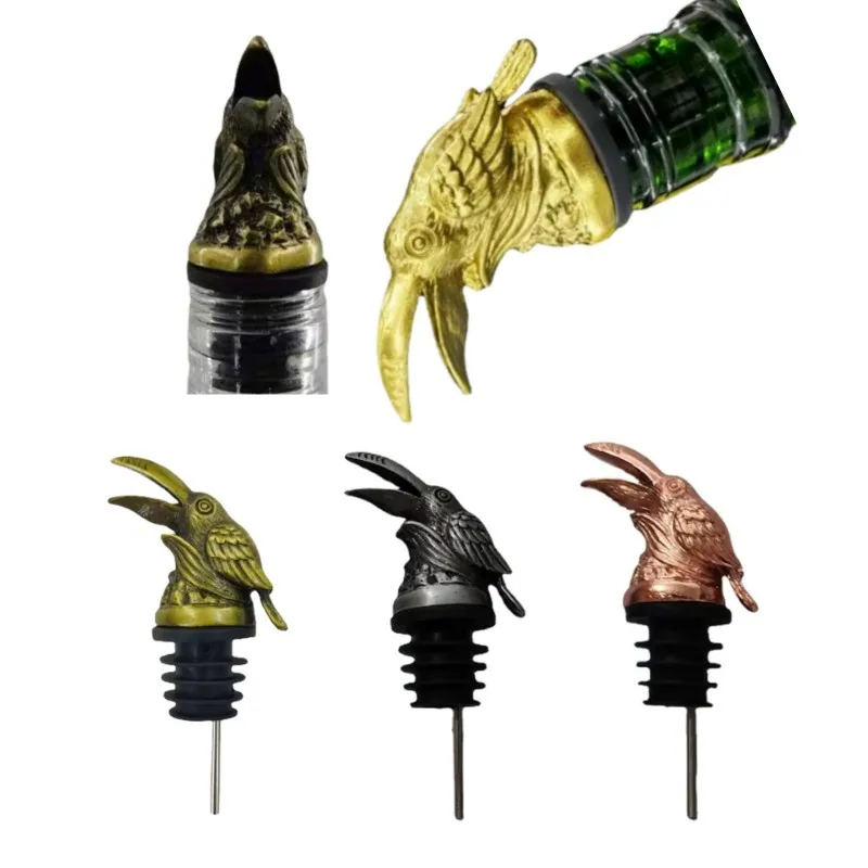 Have Ideas Creative Toucan Head Wine Pourer Exquisite Zinc Alloy Bar Tool Handicraft Wine Mouth Festival Gift