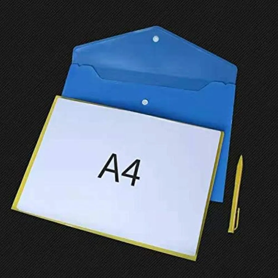 ポリ封筒 12 個ドキュメント封筒スナップボタン付き高品質クリアドキュメントフォルダー A4 サイズブルー