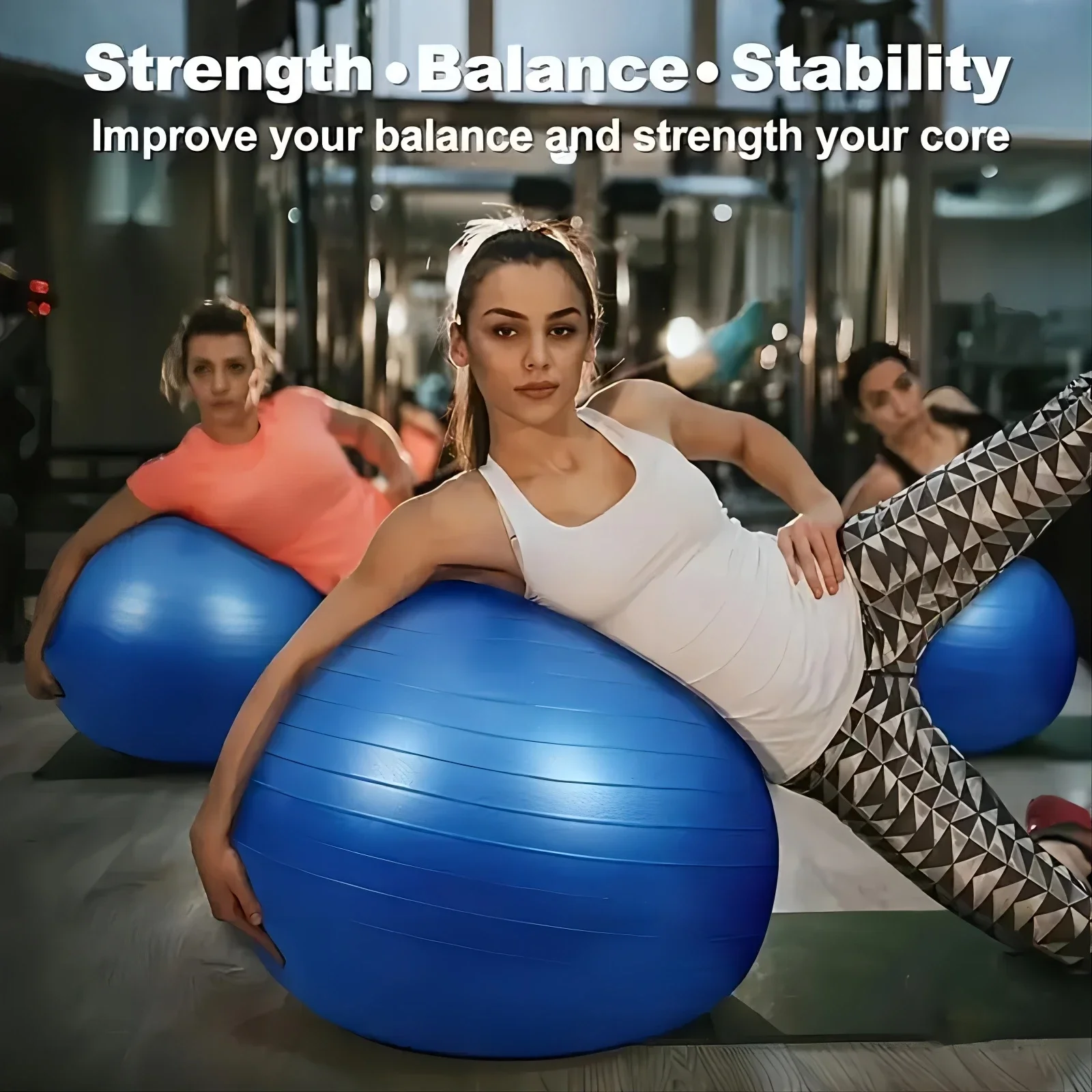 PVC Fitness Balls Yoga Ball Thickened Explosion-proof Exercise Home Gym Pilates Equipment Balance Ball 65cm Hand weights Weight