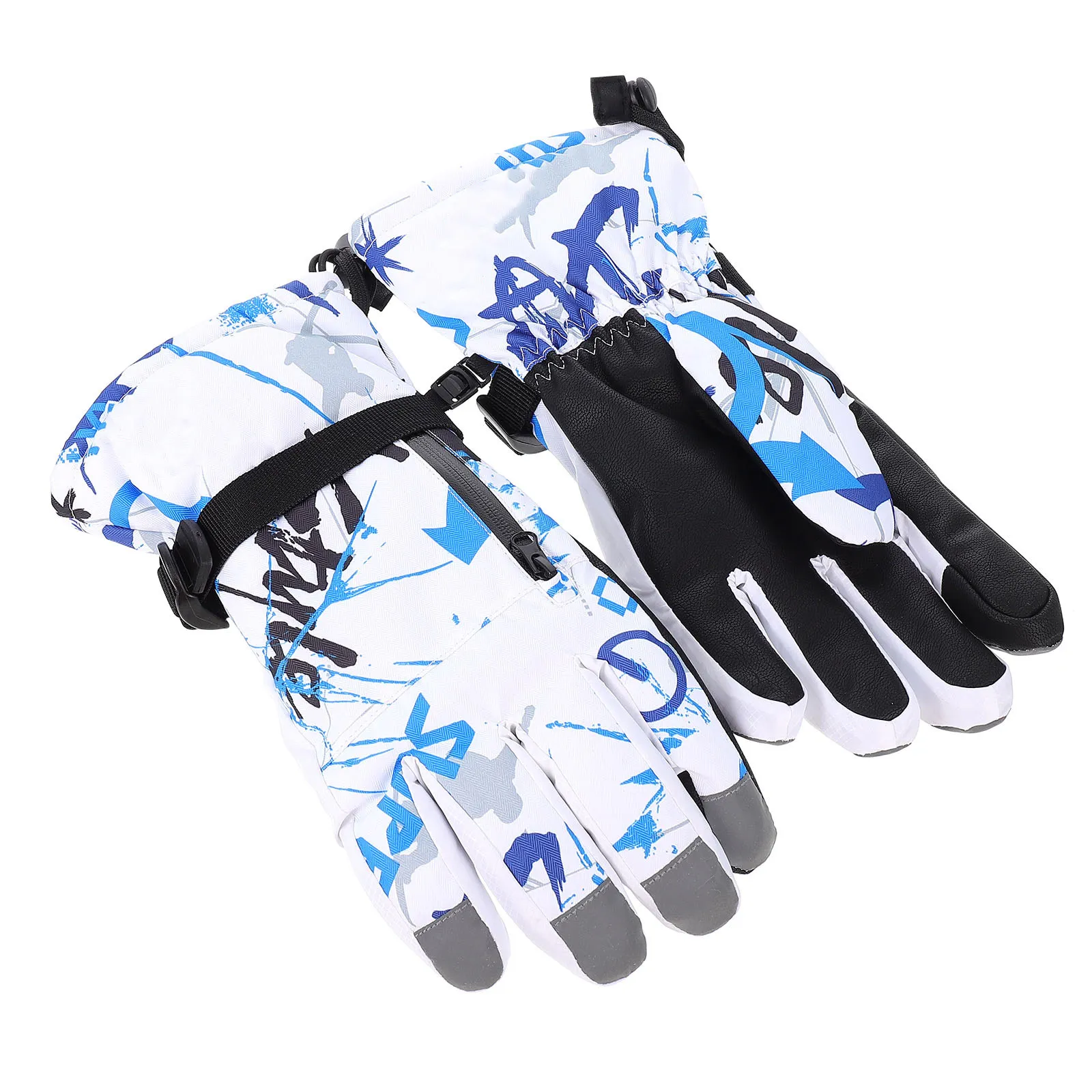 

1Pair Outdoor Skiing Gloves Thickened Warm Waterproof Anti-Skid Gloves Adjustable Buckle for Winter Ski Riding Mountaineering