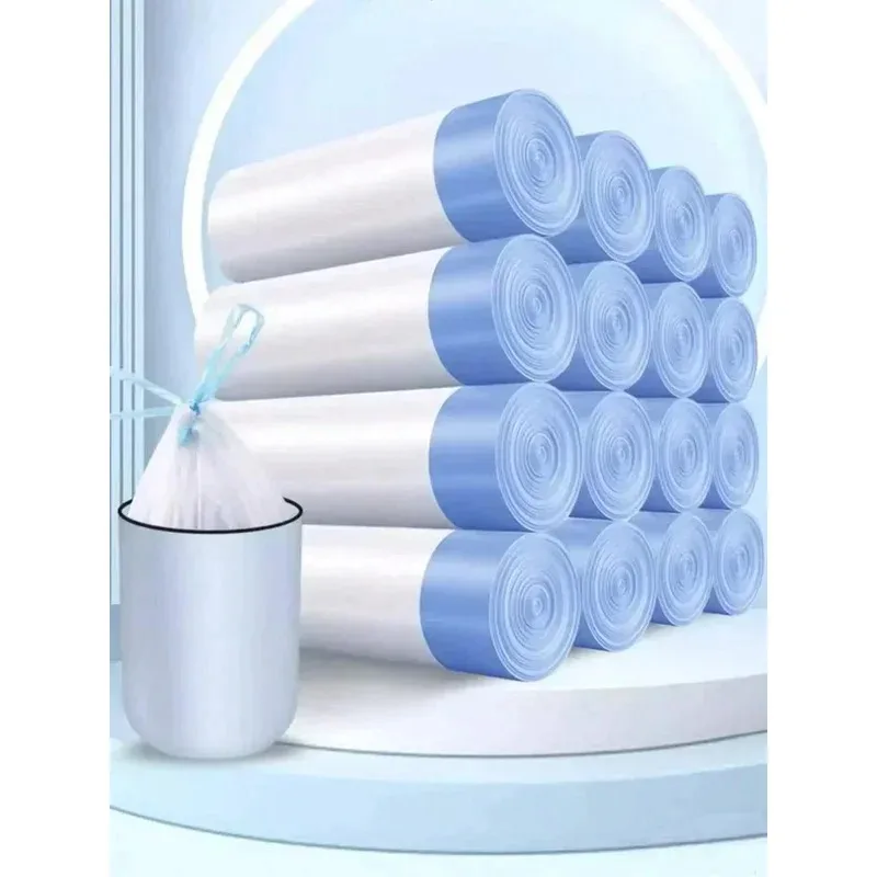 45X50CM Household Garbage Bag Drawstring Large Thickening Portable Pull Bag White Plastic Bag Draw String Bags Drawstring Bag