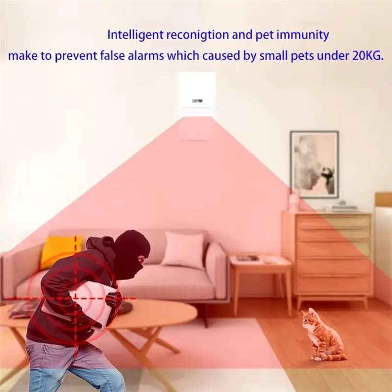 SQPP-For Home Security Alarm System 3PCS 12V Wired Passive Infrared PIR Motion Detector Burglar Alarm 20KG Pet-Proof