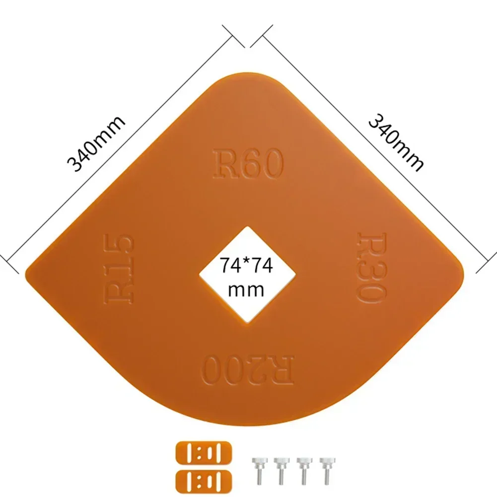 Szablon promienia narożnego 4w1 Frezarka do obróbki drewna Łuki Szablon pozycjonowania kąta Frezarki promienia narożnego Jig Pozycjonowanie obróbki drewna