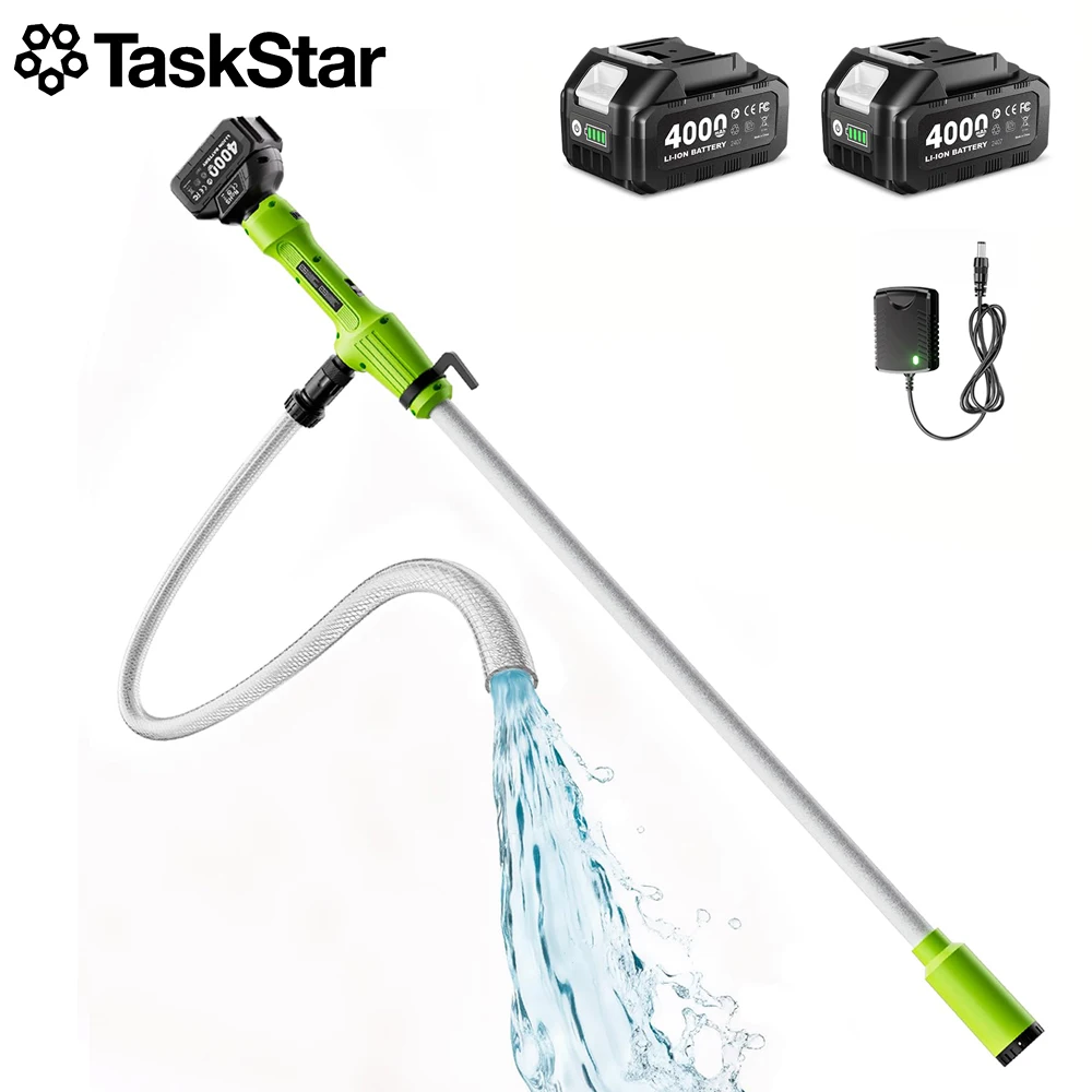 TaskStar Cordless Stick Transfer Pump for Water Diesel, 2.2