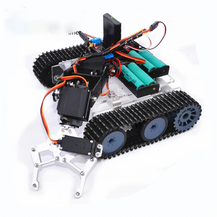 4 Dof Robotic Arm with RC Tank For Arduino Robot DIY Kit Acrylic Ps2 Remote Control Tank MG996 Robot Arm Programmable Robot Car