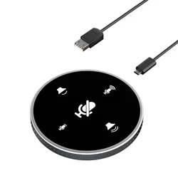 Desktop USB Conference Speakerphone Microphone Built-in Speaker 360° Omnidirectional PC Computer Condenser Mic for PC Laptop