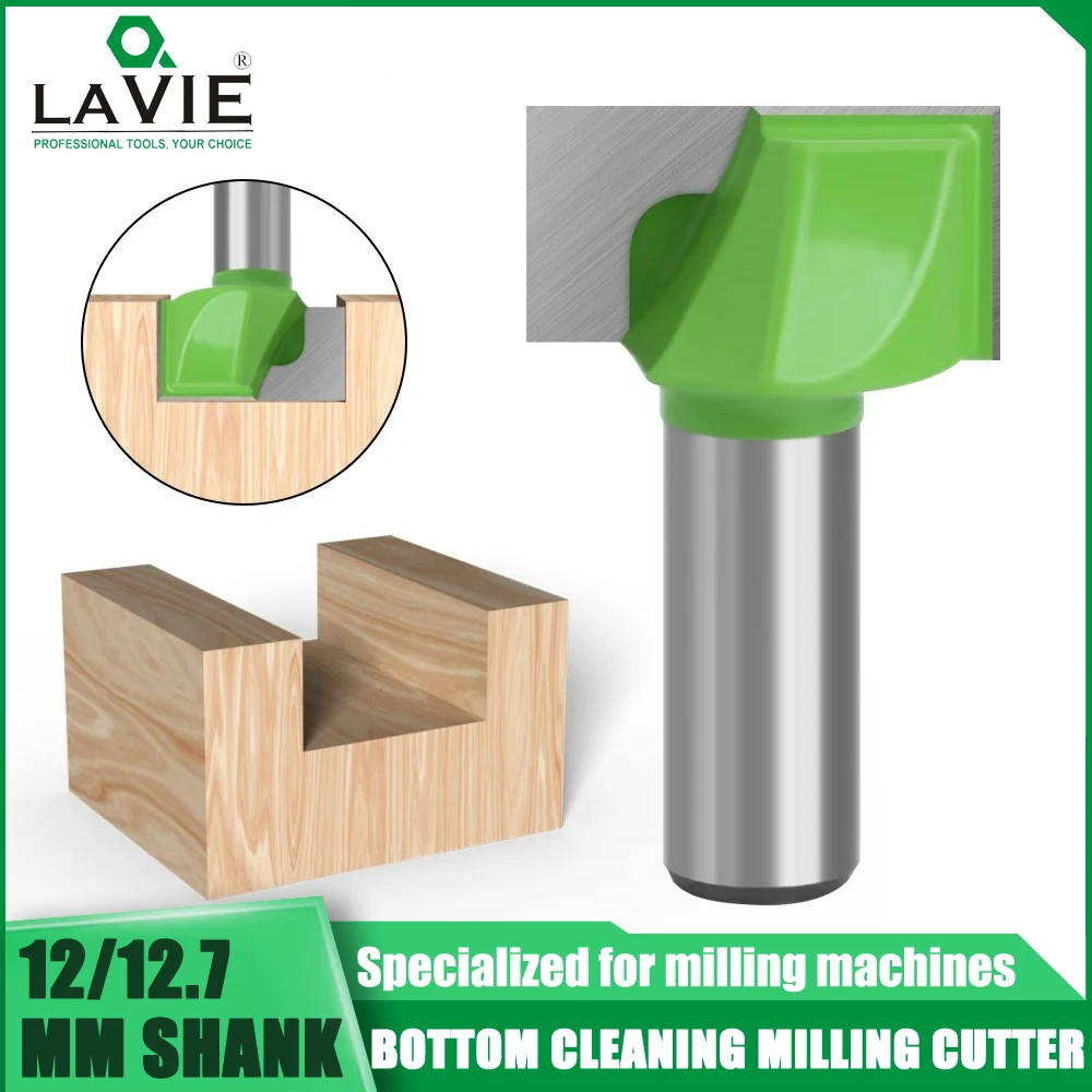 

LAVIE 1PC 12mm 1/2 Shank Cleaning Bottom Bit Straight Clean Milling Cutter Woodworking Power Machine Router Bits for Wood Tools