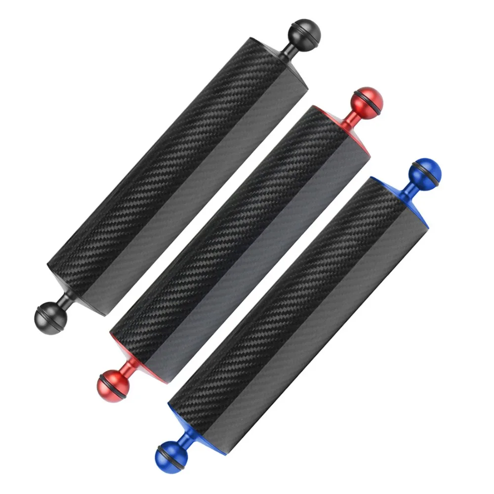 2x Kohle faser Float Auftrieb Wasser arm Doppel kugel halterung 1 Zoll d60mm für Gopro Unterwasser DSLR Kamera Tauch schale Fotografie – Detail 28