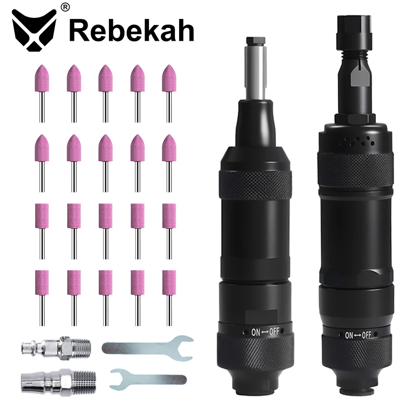Rebekah Air Die Grinder Kit 25000RPM Pneumatic with 3/6mm Chuck for Metal Polishing Rust Removal Deburring Engraving Tire Repair