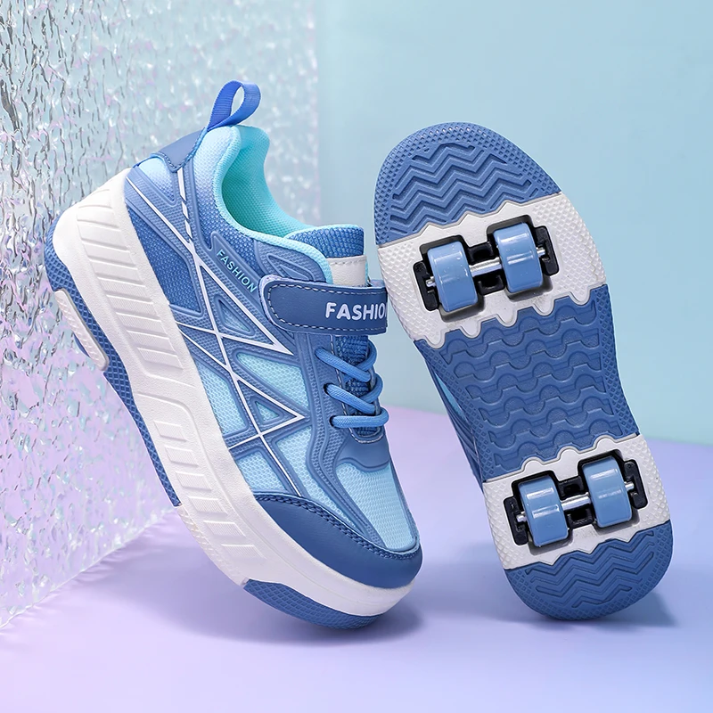 new-kids'-four-wheel-roller-shoes-boys-and-girls-detachable-wheels-trendy-versatile-cute-casual-shoes