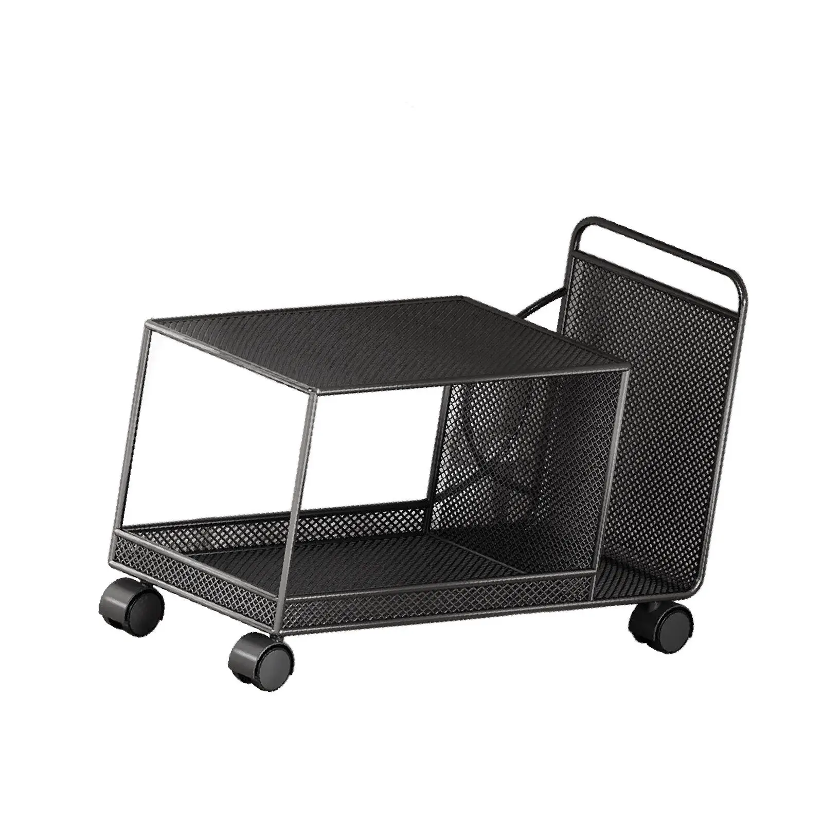 Metal Rolling Cart Mobile Shelf Space Saving Multipurpose Lightweight Under Desk