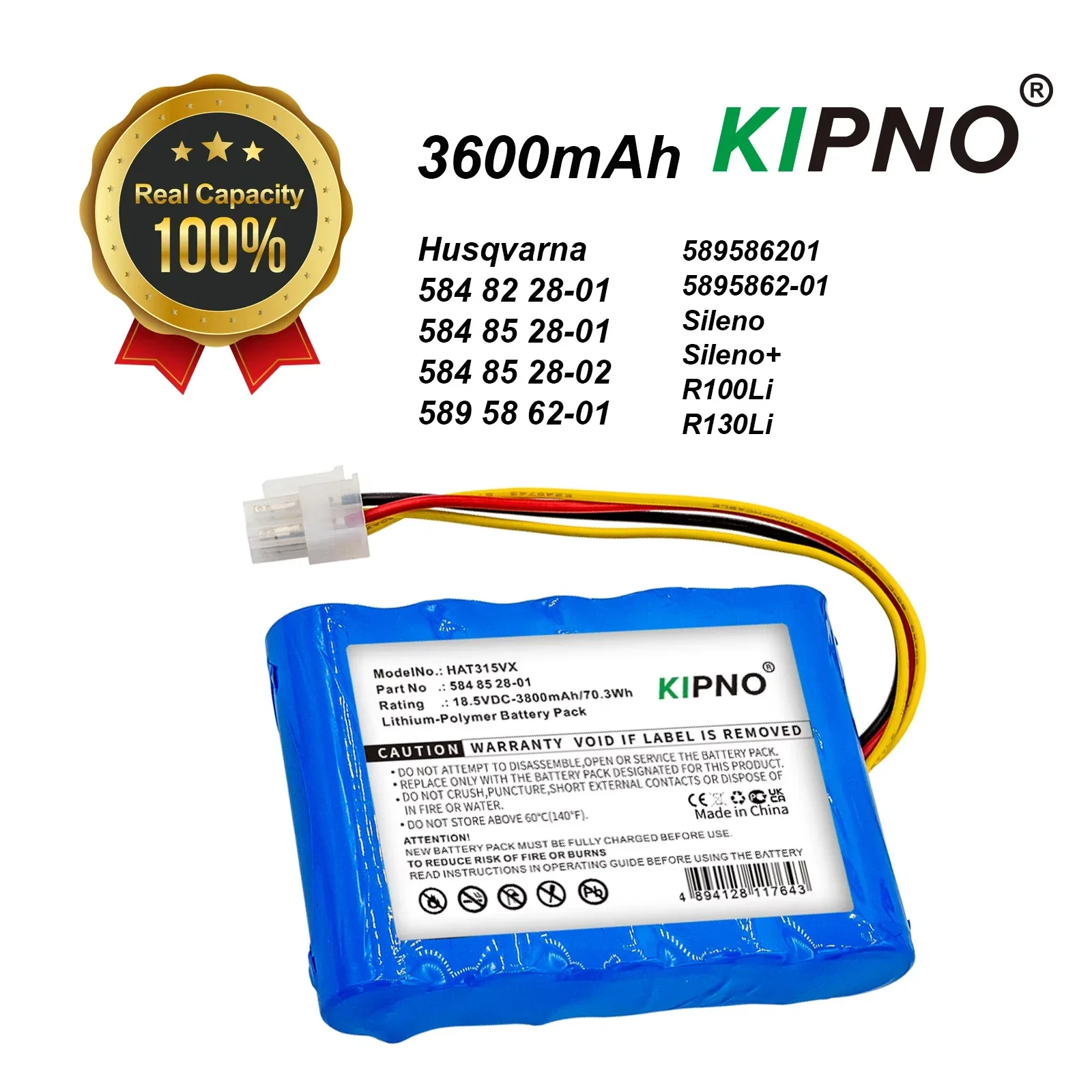 

Lawn Mowers Battery 3600mAh for Husqvarna 584 82 28-01 584 85 28-01 584 85 28-02 589 58 62-01 589586201 5895862-01 R100Lic