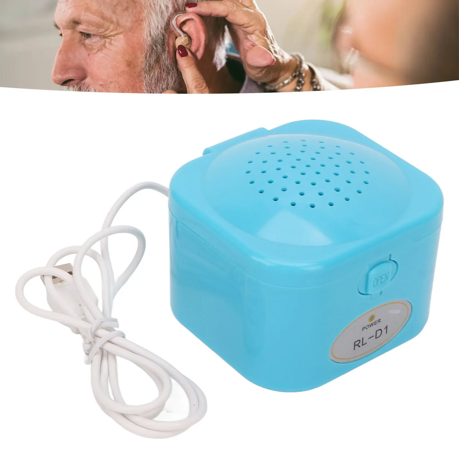Hearing Aid Dryer Dehumidifier Electronic Constant Temperature Automatic Drying Blue Ear Amplifiers Dehumidifier Accessory