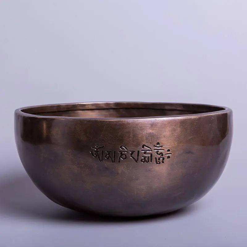 

Thickened Full Moon Bowl Song Bowl Factory Black OM Sound Therapy Yoga Ear Picking Bowl Send Knocking Stick