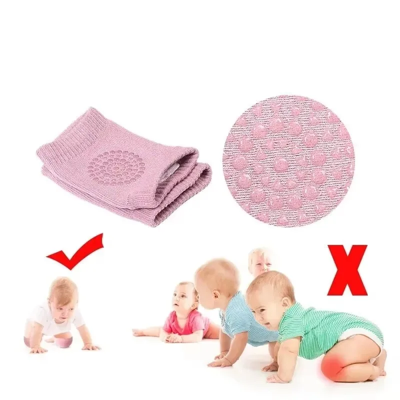 1Pairs Baby Knee Pads Toddler Crawling Anti-Slip Solid Infant Boys Girls Elbow Cushion Pad Safety Protector Toddler Leg Warmer