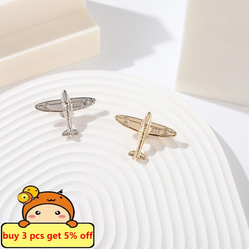 Cartoon Aircraft Gold Silver Enamel Pins Brooch Clothing Lapel Badges Metal Deco Jewelry Gifts Custom Wholesale