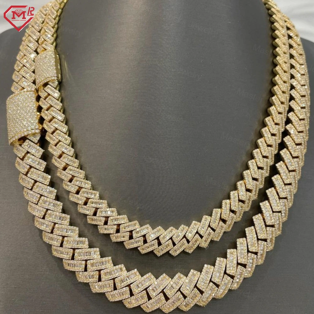 

Hiphop 20mm Big Size Miami Cuban Link Chain 925 Silver Iced Out Vvs Moissanite Cuban Link Chain