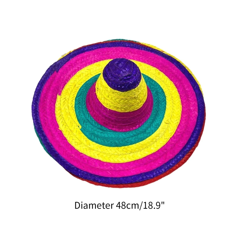 Bamboo Weaving Sombrero Hat Festival Hats Mexicans Party Hat Photography Props for Adults Traditional Costume Headwear