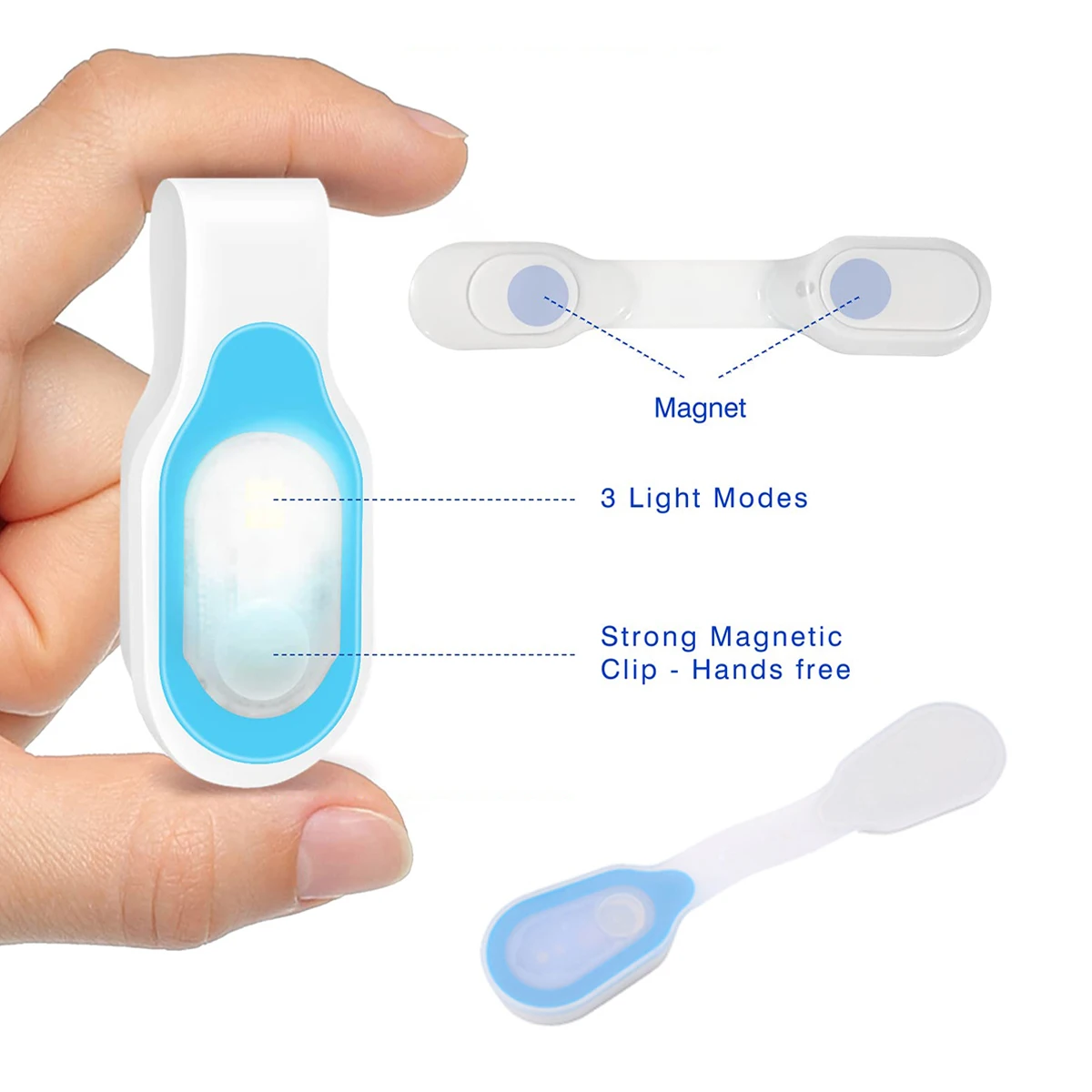 Portable Led Safety Light Flashlight Warning Hands-free Multifunctional Night Lamp Strong Magnetic Clip For-nursing Mini Outdoor