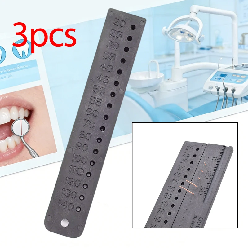 

3PCS Dental Measuring Ruler with Scale - Stainless Steel Endodontic Span Tool for Root Canal Surgery