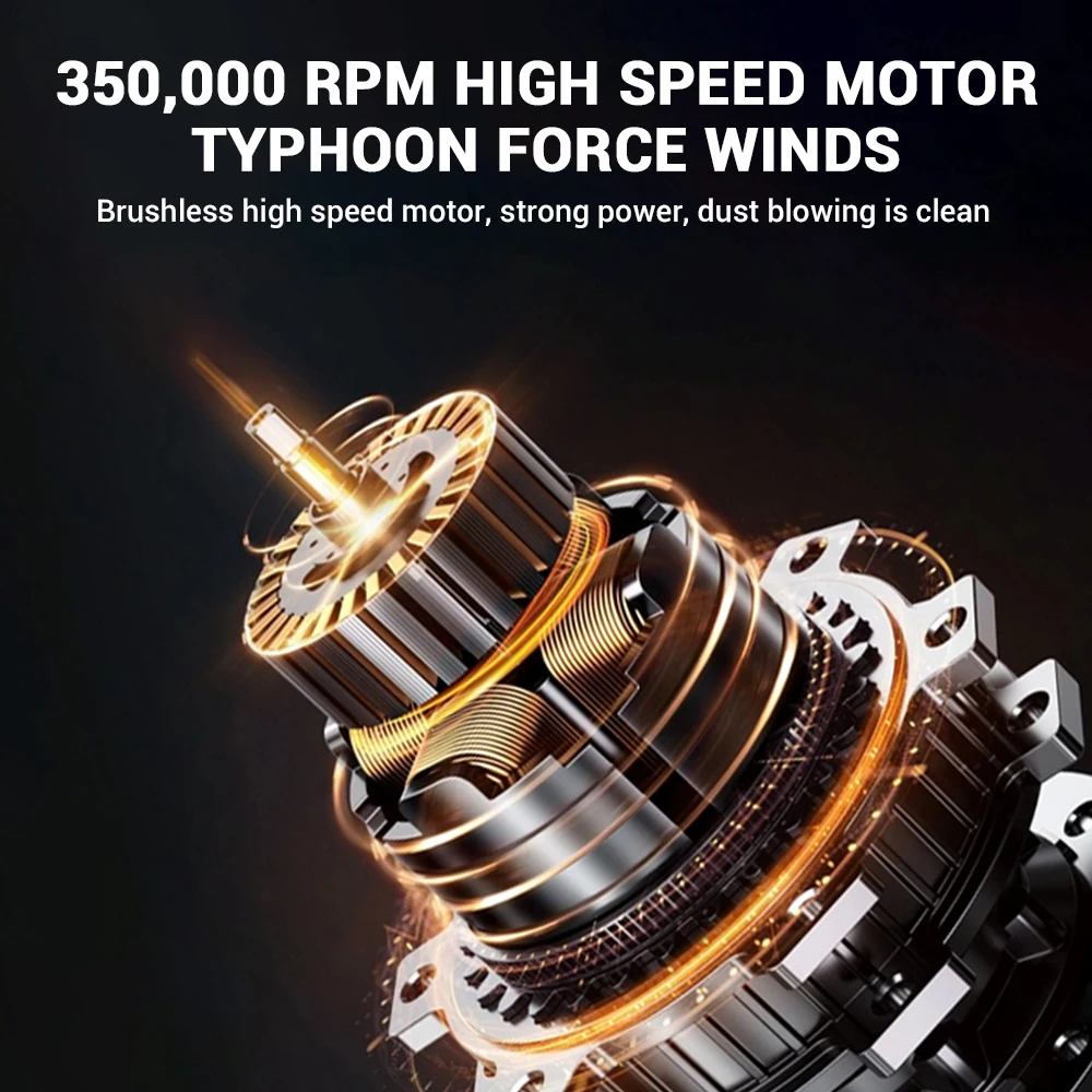 C6Pro مروحة عنيفة 350000 RPM منفاخ هواء قوي فراغ منظف الغبار نوع-C شحن الرياح 58 متر/الثانية فرش توربو منفاخ جاف #5