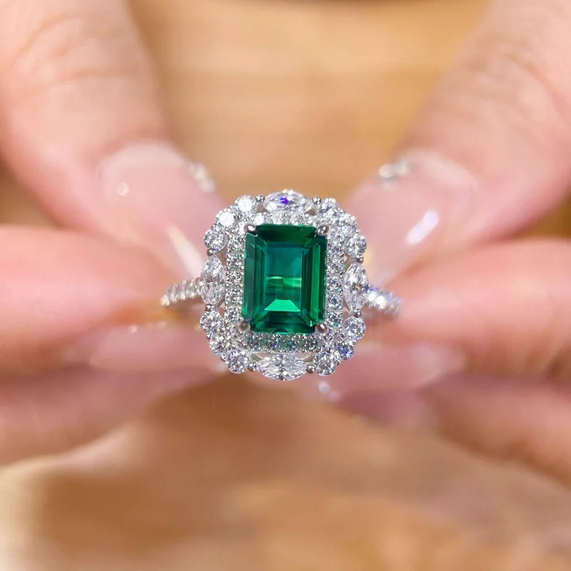 new-100-s925-silver-surround-with-6-8mm-simulated-emerald-cut-high-carbon-diamond-ring-fashionable-wedding-jewelry