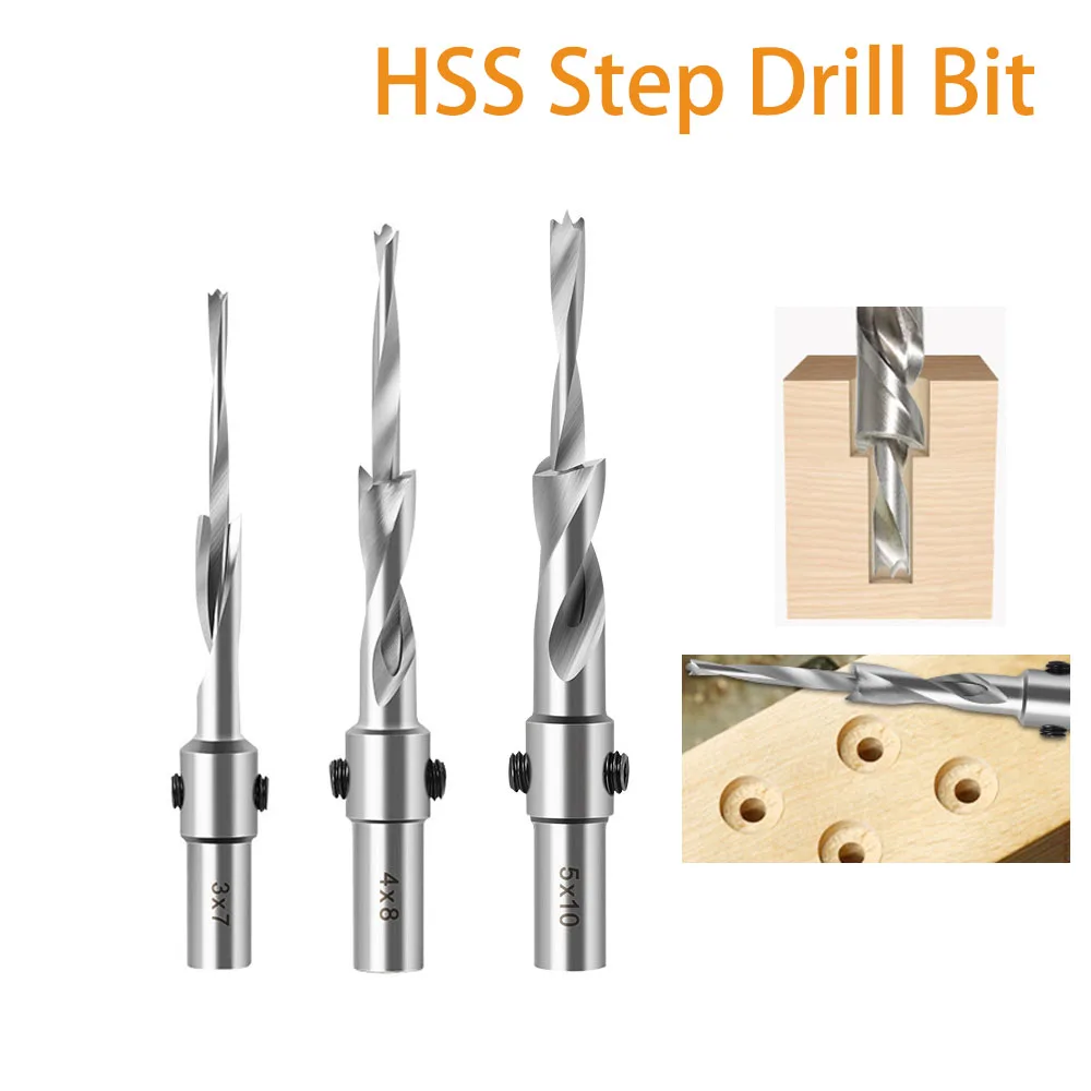 

Woodworking Countersunk Drill Bit HSS Telescopic Adjustable Step Drilling Tool High-speed Steel Core Salad Drill Bits For MDF